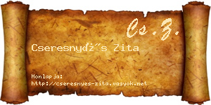 Cseresnyés Zita névjegykártya