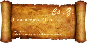 Cseresnyés Zita névjegykártya