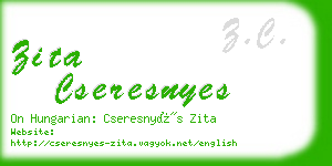 zita cseresnyes business card